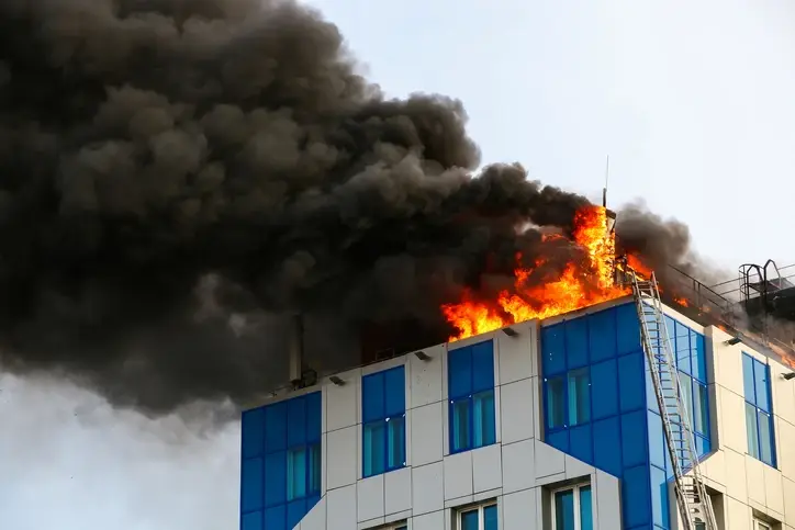 pożar budynku